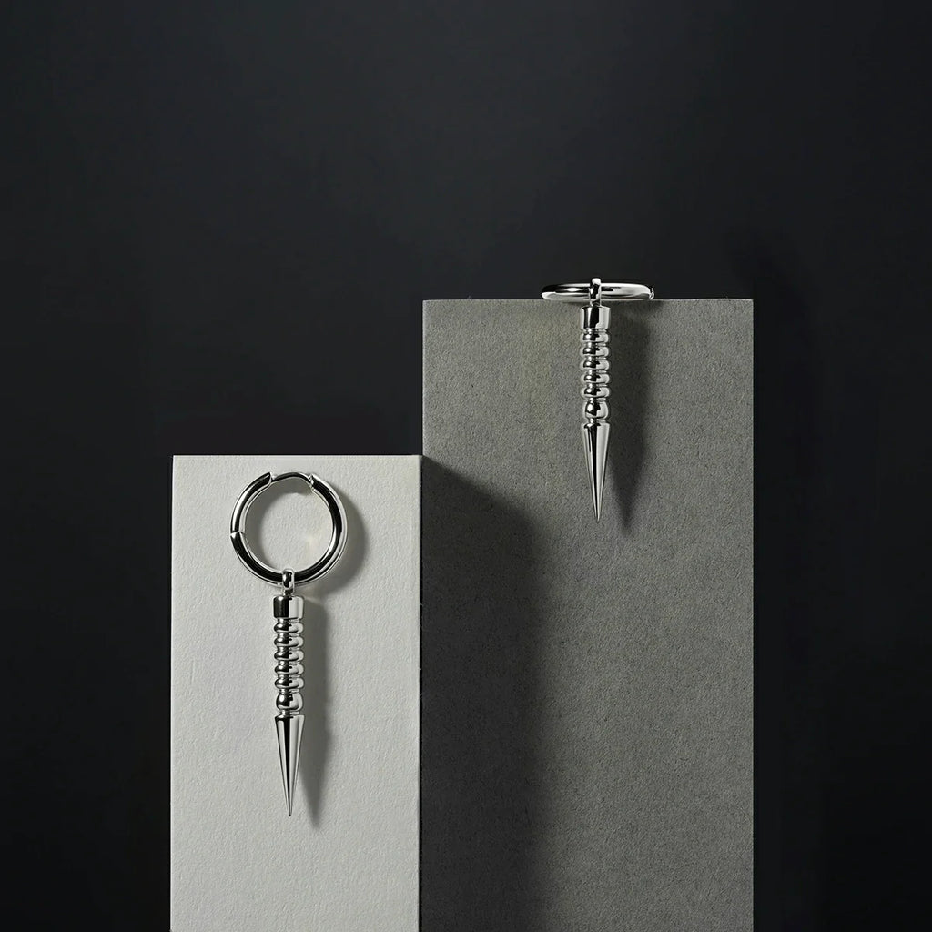 THORN DROP HOOPS EARRINGS