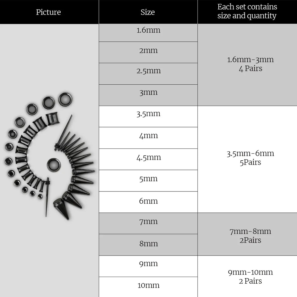 STELLAR STAINLESS STEEL EAR STRETCHING KIT